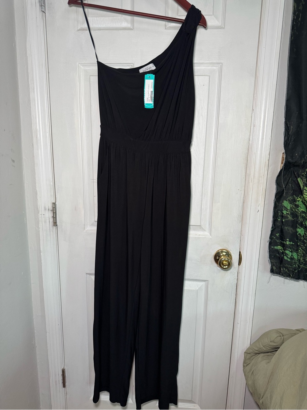 Kaileigh Black One-Shoulder Jumpsuit for Girls